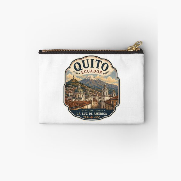Item preview, Quito Ecuador Colonial Skyline Illustration | Andean Heritage City | Vintage South America Travel Art designed and sold by CosmicAnomaly.