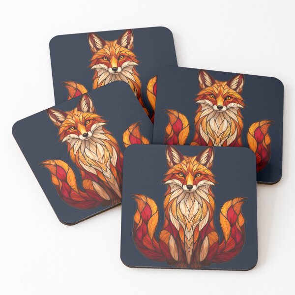 Item preview, Stained Glass Fox – Elegant Woodland Art designed and sold by Italkam.