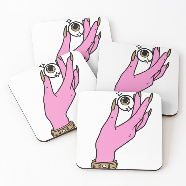 Item preview, Mystical Pink Hand Holding Eye Illustration designed and sold by DailyDoodlesBySumbul.
