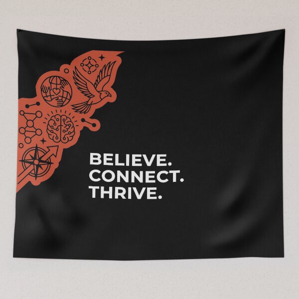 Item preview, Believe Connect Thrive - Growth Mindset Minimalist Tech Aesthetic designed and sold by alizvisions.