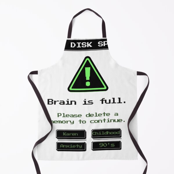 Item preview, Low Disk Space Brain Full Funny Retro Computer Warning T-Shirt Delete Memory Humor Tee designed and sold by Glitch&Grin.