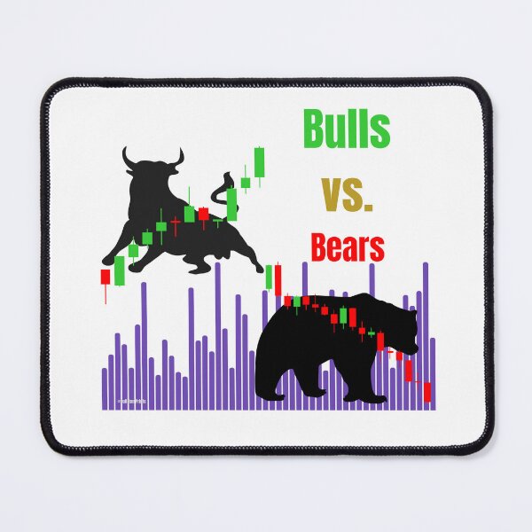 Item preview, Bulls vs Bears Trading Art — Candlestick Chart — Stock Market Gift for Traders designed and sold by Bullrunprints.