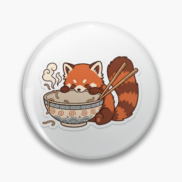 Item preview, Cute Red Panda Sleeping In Ramen Noodle Bowl Sticker designed and sold by yanejoy.