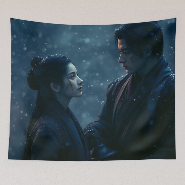 Item preview, Lanterns Beneath the Falling Snow designed and sold by oanaunciuleanu.