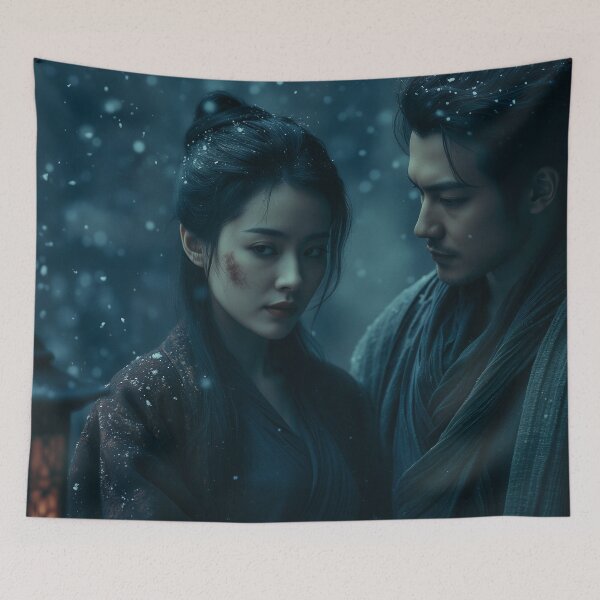 Item preview, Lanterns Beneath the Falling Snow designed and sold by oanaunciuleanu.