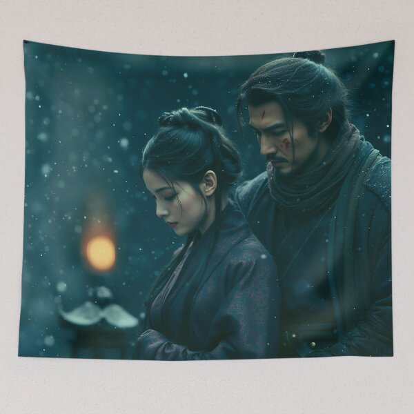 Item preview, Lanterns Beneath the Falling Snow designed and sold by oanaunciuleanu.