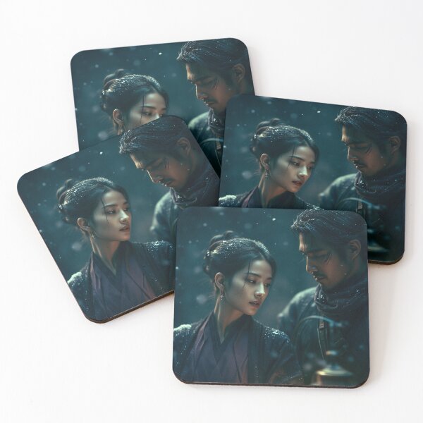 Item preview, Lanterns Beneath the Falling Snow designed and sold by oanaunciuleanu.