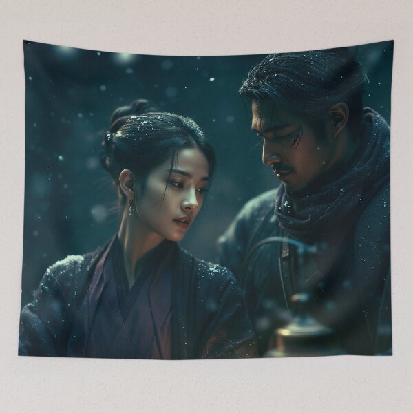 Item preview, Lanterns Beneath the Falling Snow designed and sold by oanaunciuleanu.
