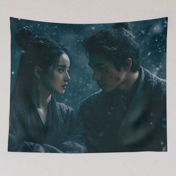 Item preview, Lanterns Beneath the Falling Snow designed and sold by oanaunciuleanu.
