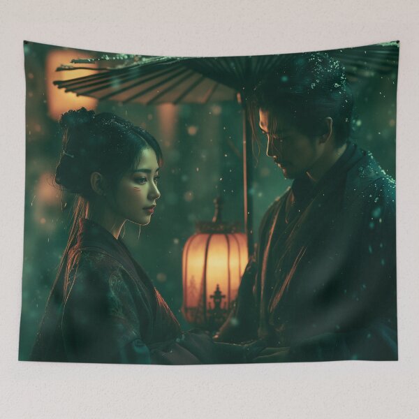 Item preview, Lanterns Beneath the Falling Snow designed and sold by oanaunciuleanu.