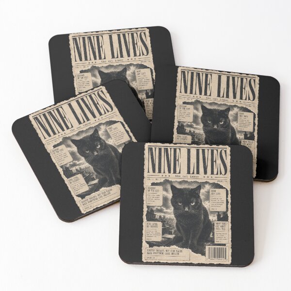 Item preview, Nine Lives Black Cat Vintage Magazine Cover Gothic Cat Graphic T-Shirt designed and sold by Moonveil_Studio.