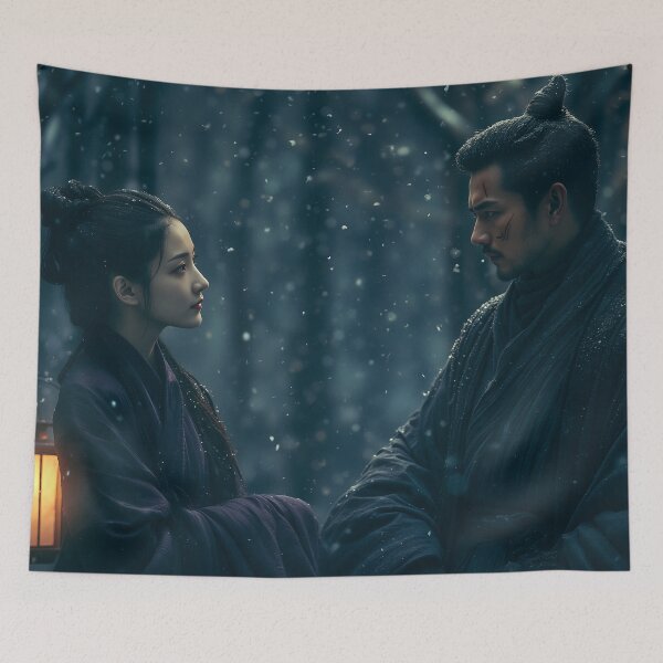 Item preview, Lanterns Beneath the Falling Snow designed and sold by oanaunciuleanu.