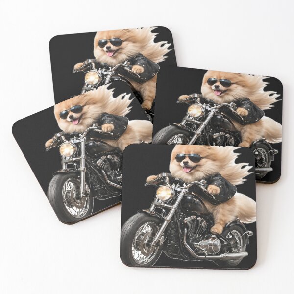 Item preview, Funny Pomeranian Dog Riding Classic Chopper Motorcycle designed and sold by BarkAndArt.