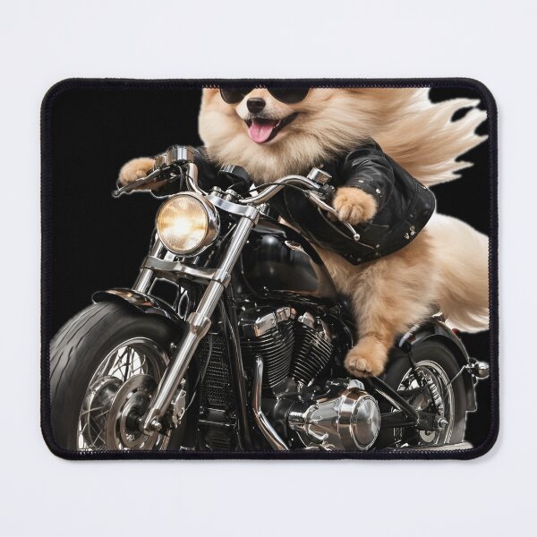 Item preview, Funny Pomeranian Dog Riding Classic Chopper Motorcycle designed and sold by BarkAndArt.