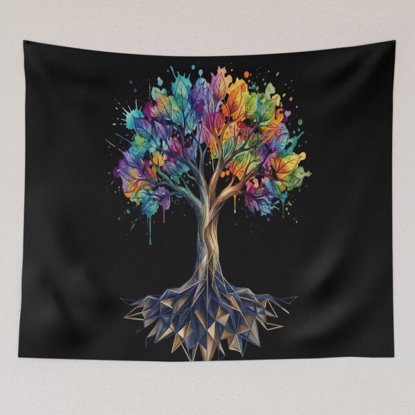 Item preview, Cosmic Tree of Life - Psychedelic Watercolor & Sacred Geometry Art designed and sold by moses10.
