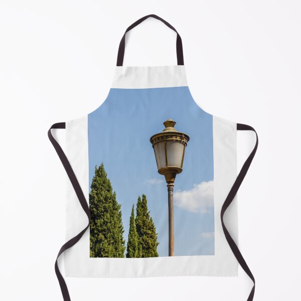 Item preview, Vintage Street Lamp Post Against Clear Blue Sky With Cypress Trees in Sunny Park designed and sold by Nmallia.