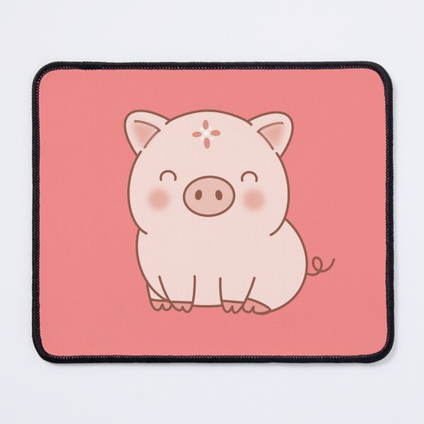 Item preview, Lovely Pink Pig Cartoon Character Farm Animal Portrait Illustration designed and sold by Teenidesign .