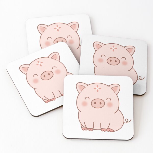 Item preview, Lovely Pink Pig Cartoon Character Farm Animal Portrait Illustration⁠ designed and sold by Teenidesign .