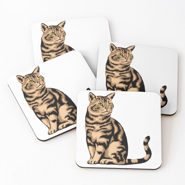 Item preview, Beautiful Tabby Cat Portrait Illustration designed and sold by DailyDoodlesBySumbul.