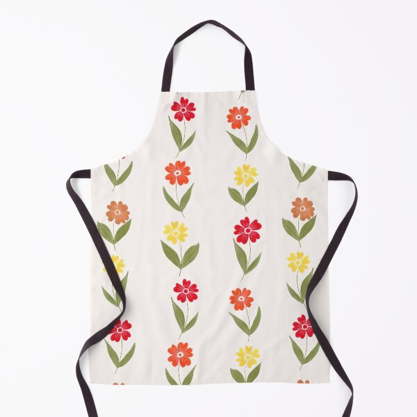 Item preview, Marigold Garland – Hand-Painted Floral Stripe Pattern in Chantilly Cream designed and sold by Piret Victoria Ribas.