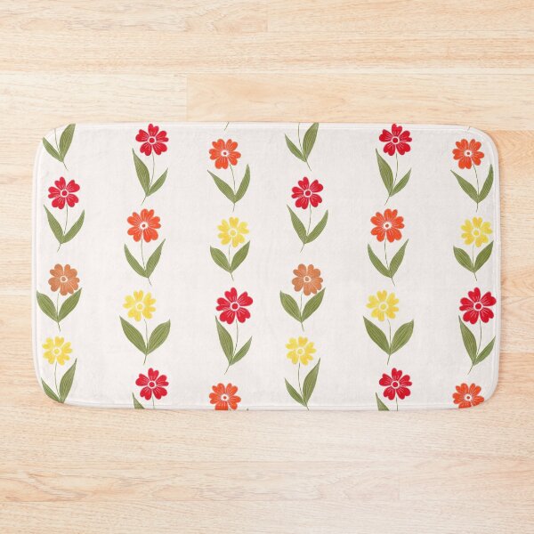 Item preview, Marigold Garland – Hand-Painted Floral Stripe Pattern in Chantilly Cream designed and sold by Piret Victoria Ribas.