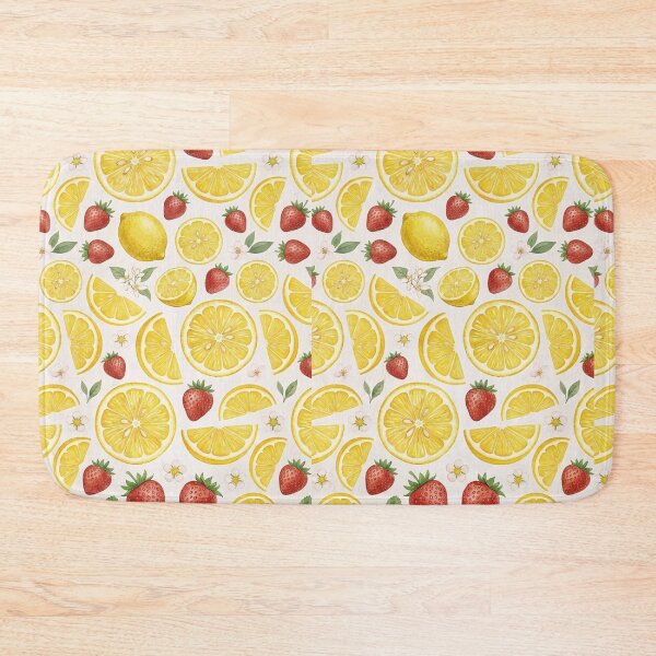 Item preview, Cottagecore Lemon and strawberry fruit pattern  designed and sold by Luv4tete.