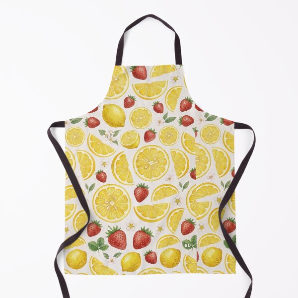 Item preview, Cottagecore Lemon and strawberry fruit pattern  designed and sold by Luv4tete.