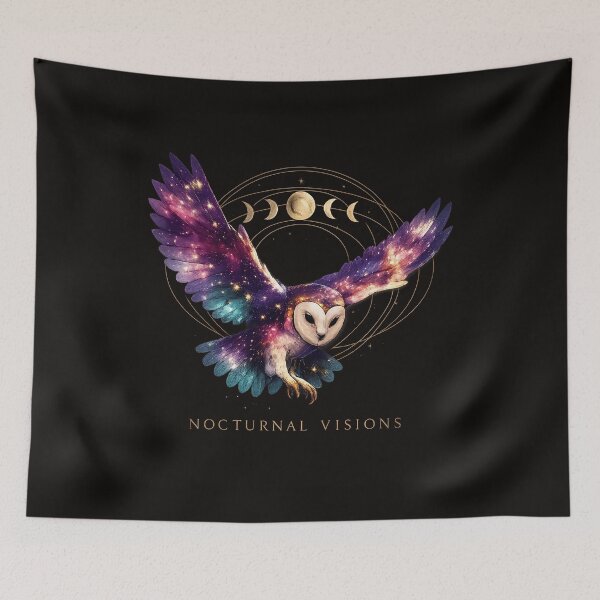 Item preview, Cosmic Barn Owl Moon Phase Galaxy Watercolor Wildlife designed and sold by EXATEES  ⭐⭐⭐⭐⭐.
