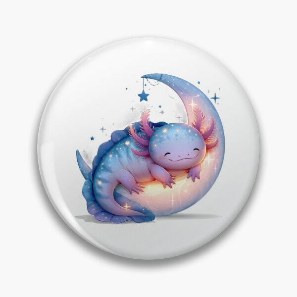 Item preview, Kawaii Axolotl Sleeping | Crescent Moon Celestial Art designed and sold by Moonlit Menagerie.