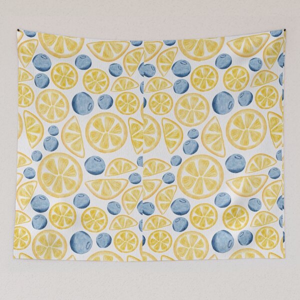 Item preview, Fresh lemon and blueberry citrus pattern designed and sold by Luv4tete.