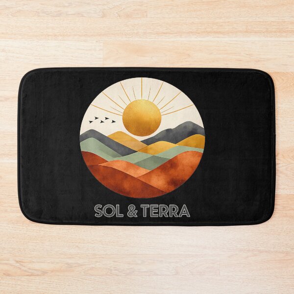 Item preview, Mid Century Modern Mountain Sunrise Boho Terracotta Sunset designed and sold by EXATEES  ⭐⭐⭐⭐⭐.