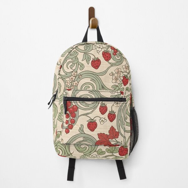 Item preview, cottage core strawberry and recurrent vine pattern designed and sold by Luv4tete.