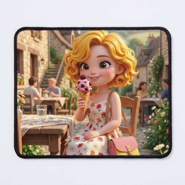 Item preview, Cute Girl Eating Cherry Icecream designed and sold by Azurart2.