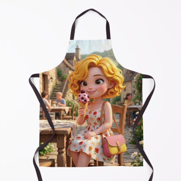 Item preview, Cute Girl Eating Cherry Icecream designed and sold by Azurart2.