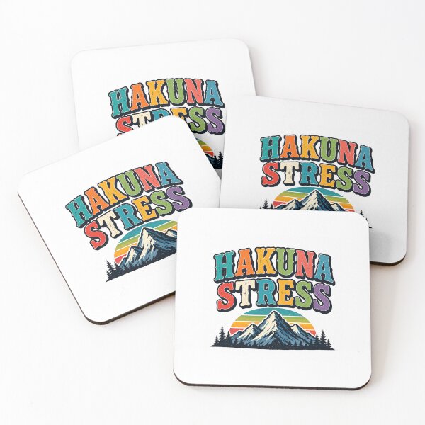 Item preview, Hakuna Stress Retro Mountain Sticker | Funny No Stress Gift | Swahili Saying designed and sold by Igrowlab254.