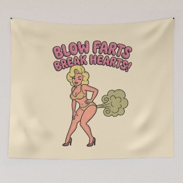 Item preview, Blow Farts Break Hearts Vintage Pin-Up Graphic — Funny Adult Humor Attitude  designed and sold by SkTee2k.