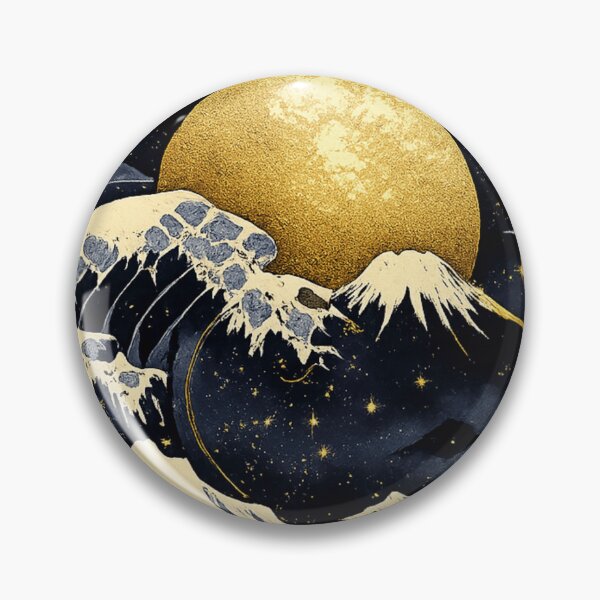Item preview, Celestial Japanese Great Wave Mt Fuji Gold Watercolor designed and sold by EXATEES  ⭐⭐⭐⭐⭐.