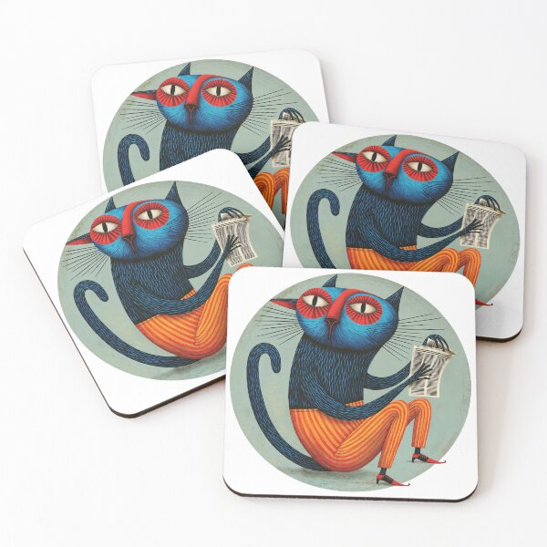 Item preview, T-Shirt - Sticker - Surreal Cat with Stripes and News designed and sold by ForeverPrintsOK.