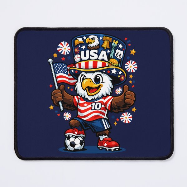 Item preview, USA Eagle soccer mascot football | Patriotic American 250 years 1776-2026 fan gift designed and sold by Youngkev-arts.