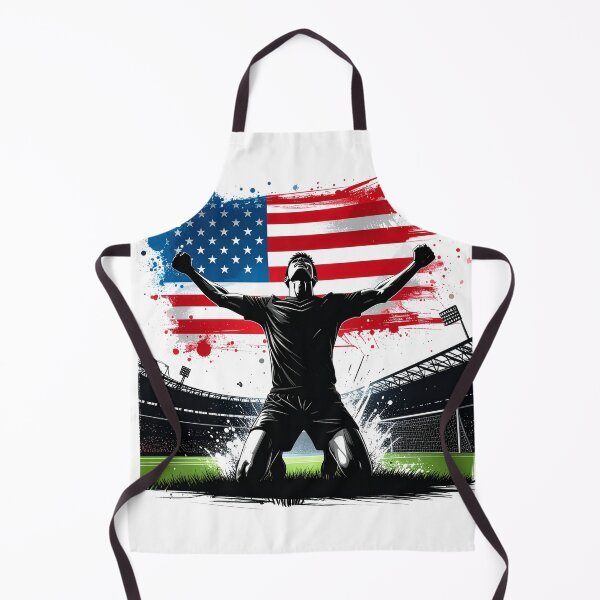 Item preview, USA Soccer Player Goal Celebration — American Flag Football Fan designed and sold by icemanphotos.