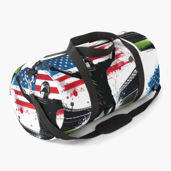 Item preview, USA Soccer Player Goal Celebration — American Flag Football Fan designed and sold by icemanphotos.