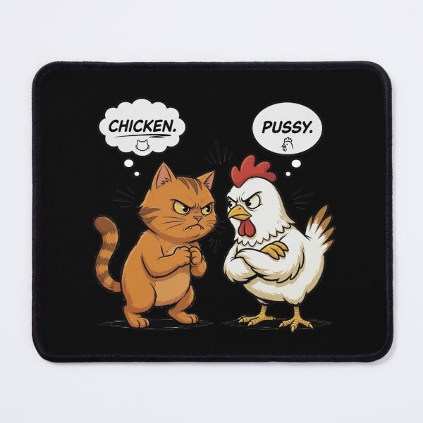 Item preview, Cat Chicken Pussy Pun Showdown Cartoon designed and sold by TshirtsOnline-.