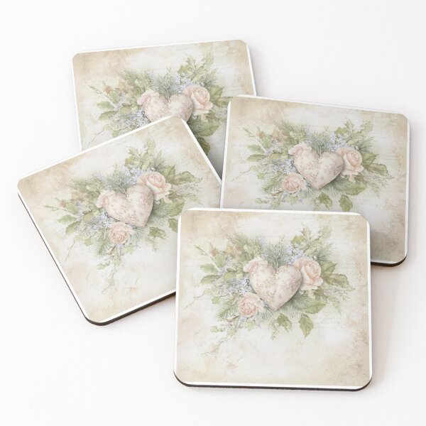 Item preview, Romantic floral heart with vintage roses designed and sold by olenapetol.