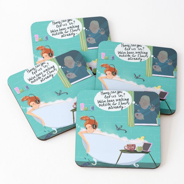 Item preview, Funny Mom Life Bubble Bath Interrupted Humor Illustration designed and sold by ArtbyLanaN.