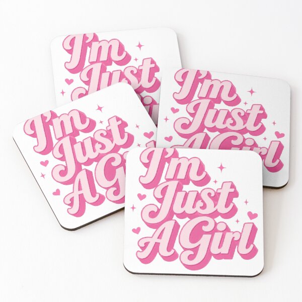 Item preview, I'm Just A Girl Pink Coquette Retro Typography designed and sold by AveniaOficial.