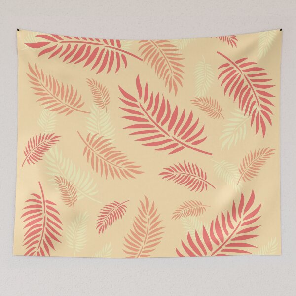 Item preview, Minimalist Tropical Palm Leaves Pattern - Summer Edition Coral and Peach designed and sold by Diana Marrie Designs.