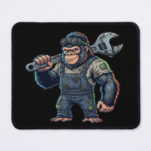 Item preview, Mechanic Gorilla with Wrench Illustration designed and sold by DailySparks.