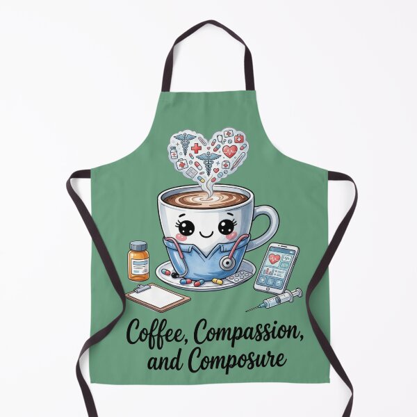 Item preview, Coffee Compassion Composure Cute Nurse Mug Art designed and sold by sanorastyle.
