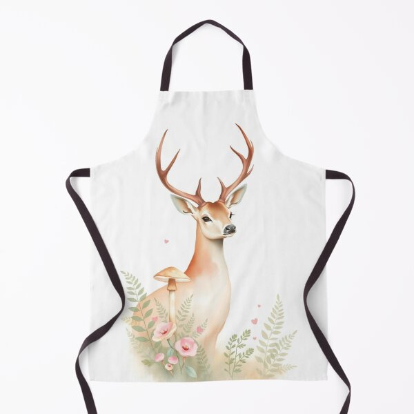 Item preview, Whimsical Watercolor Stag with Pink Wildflowers designed and sold by Vida e Arte.