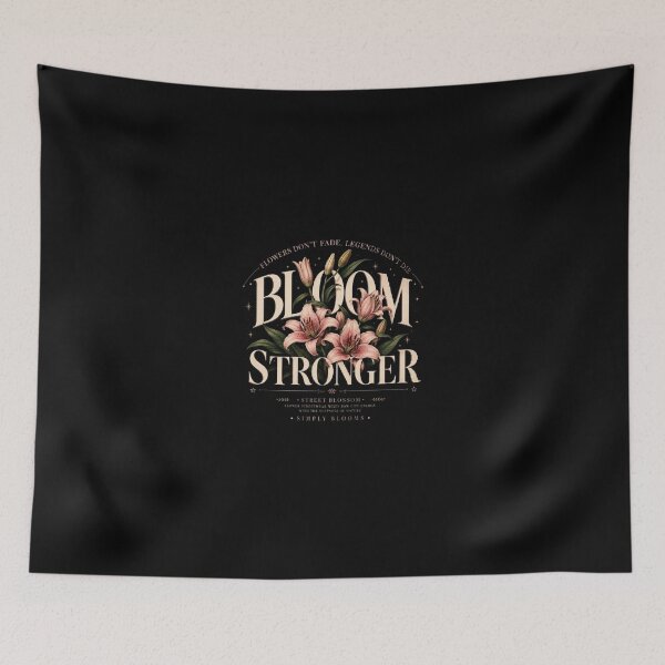 Item preview, Bloom Stronger Dark Floral Motivational Design designed and sold by AveniaOficial.